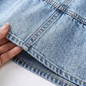 Jupe longue vintage en jean délavé pour femme, taille haute, coupe trapèze, 100 % coton, imperméable et respirante, automne-hiver, vente en gros - Product Image 5