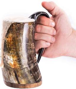 Jarra de Cuerno Vikinga Ecológica Hecha a Mano, Jarra Medieval para Beber Cerveza, Ideal para Fiestas, Restaurantes, Días Festivos y Enamorados - Product Image 5