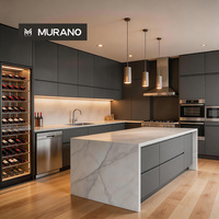 Meubles de cuisine modulaires personnalisables avec îlot central, étagère ouverte et rangement pour projet de fournisseur de meubles de cuisine