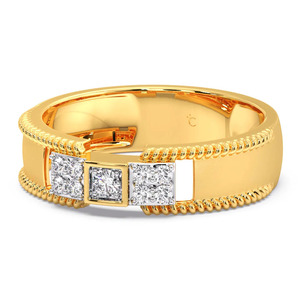 แหวนทองขอบเชือกประดับเพชรสามเหลี่ยม - Product Image 4