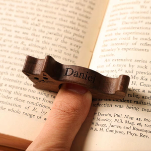 Soporte de Anillo para el Dedo para Leer Libros, Sujetador de Dedos de Madera - Product Image 1