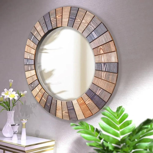 Cadre de miroir en bois naturel 100% fait main, luxueux et de haute qualité, avec incrustations en os, personnalisé, pour la décoration, en provenance d'Inde - Product Image 2