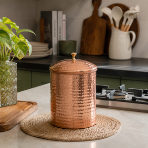 Handcrafted Hammered Copper <b>Storage</b> Canister with Lid Decorative <b>Kitchen</b> Counter <b>Jar</b> <b>for</b> Tea Coffee Sugar Dry Food OEM Wholesale - Product Image 2