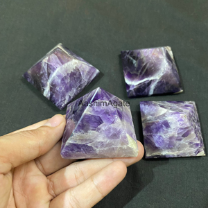 Pyramide en cristal d'améthyste naturelle polie, pierre précieuse violette, pierre de guérison, décoration intérieure, vente en gros - Product Image 5