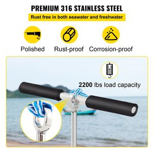 Ancora da sabbia in acciaio inossidabile 316 da 18 pollici con manico rimovibile e corda elastica per spiaggia, barriera di sabbia e imbarcazioni - Product Image 4
