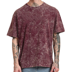 เสื้อยืดคอกลมทรงหลวมแขนสั้น สกรีนโลโก้ได้ ใส่สบาย สไตล์ลำลอง ล้างสีแบบเอซิดวอช ผู้ชาย พร้อมเนื้อผ้าแบบเฟด - Product Image 3