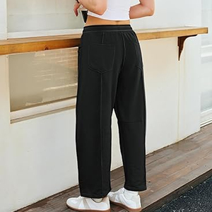 Women Fashion Cargo Sweatpants Wide Leg Pants High Waist <b>Drawstring</b> Casual Loose Fit Streetwear - Product Image 3
