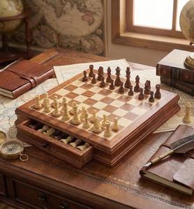 Eco-Friendly Rustic Polished Chess Board <b>Game</b> with 100% Handmade Pure Wood Animal/<b>Love</b> Style Customized Size Chess Set New - Product Image 6