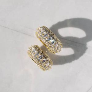 แหวนชั้นเงินสเตอริง925 | แหวนชุบทอง18K สีเหลือง | เครื่องประดับฮิปฮอปสุดหรู - Product Image 1