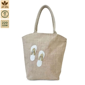 Bolsa de Playa de Lona de Yute con Apliques Personalizados, 42x38x12 cm, Reutilizable, para Compras, Venta al Por Mayor, Fabricante OEM ODM, Marca Privada - Product Image 1