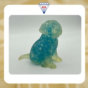 Natural Aquamarine Crystal Dog Carving Blue Gemstone Feng Shui Home Decor Handcrafted Healing Stone Gift Wholesale Decor - Product Image 6