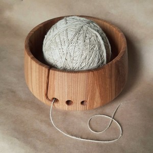 Wooden Yarn Bowl Knitting Bowl Crochet <b>Wool</b> Ball Holder Handmade Storage Bowl DIY Knitting Crocheting Accessories - Product Image 2