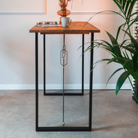 Table de bar industrielle polyvalente pliable en bois de manguier marron, design moderne et oblong, pour chambre, extérieur, maison, bar, hôtels, salon