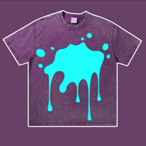 Vintage Acid Wash Heavy <b>Weight</b> T-Shirt Drop Shoulder Distressed Washed Short Sleeves <b>Blank</b> Cotton T-Shirt for Men and Women DDP - Product Image 5