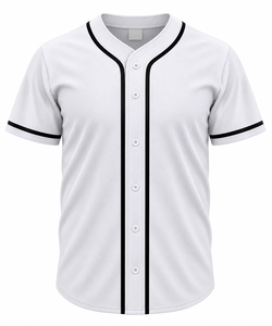 Camiseta de Béisbol Blanca para Hombre, Manga Corta, Cierre de Botones, Poliéster que Absorbe la Humedad, Prenda Lisa para Todas las Temporadas, Corte Regular - Product Image 1