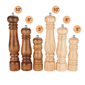 Ensemble moulin à sel et à poivre en bois d'acacia de 8 pouces, écologique, fonctionnement manuel, moulin à épices en vrac, modèle ZF23424, Inde, Z/F GLOBAL EXPORT - Product Image 4
