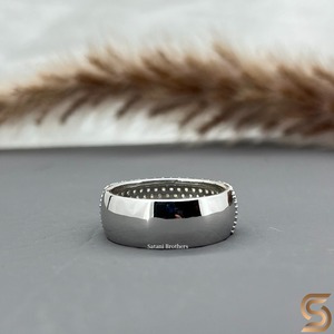 Wholesale Men’s Moissanite Diamond <b>Ring</b> 18K Solid Gold Pavé Wide Eternity Band Luxury <b>Statement</b> <b>Ring</b> - Product Image 6