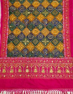 Dupatta de Algodón Sankar Gharchoda Premium con Trabajo Aari, Tiki Tankeli, Accesorio Tradicional para Bodas y Eventos Étnicos - Product Image 1