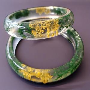 Bracelet en résine haut de gamme, léger et confortable à porter, artistique et élégant, couleur personnalisée, fait main, artisanat, Fête des Mères - Product Image 2