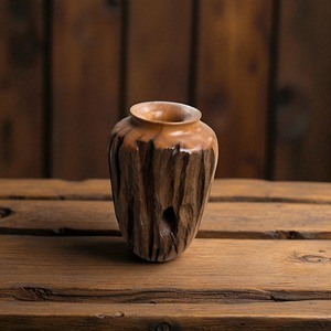 Vase à fleurs en bois solide dérive bois bouteille forme Vase intérieur belle fabrication à la main couleur naturelle décor à la maison Center décor Agate - Product Image 2