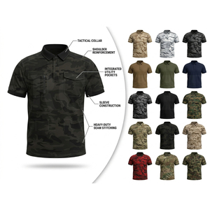 Camiseta Polo de Camuflaje de Diseño Nuevo Personalizada al por Mayor OEM, Ropa de Trabajo Informal de Manga Corta con Cuello, Uniforme de Verano para Hombre - Product Image 1