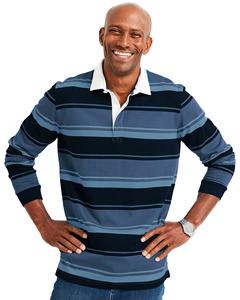 Camisas de Manga Larga con Diseño de Polo, Logotipo Bordado Personalizado, Jersey de Rugby a Rayas para Hombre, Camisa de Rugby de Manga Larga para Hombre - Product Image 2