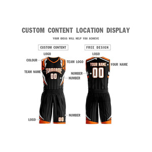 Conjunto de Uniforme de Baloncesto Personalizado de Verano, Unisex, sin Mangas, Cuello en V, Impresión Sublimada, Transpirable, de Poliéster, con Nombre del Equipo, Número y Logotipo - Product Image 3