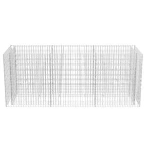 Grandes jardinières surélevées en gabion, robustes, en acier galvanisé argenté - Product Image 4