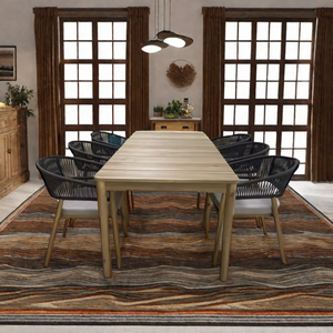 Ensemble de table à manger en bois de teck massif au design élégant Essentiels de meubles de cuisine - Product Image 1