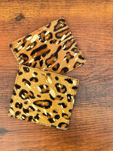 กระเป๋าสตางค์หนังแท้ลายเสือดาวโลหะแบบใหม่สำหรับทุกเพศที่ใส่บัตรเครดิตกระเป๋าเดินทางของขวัญแฟชั่นกระเป๋าใส่เหรียญ - Product Image 6