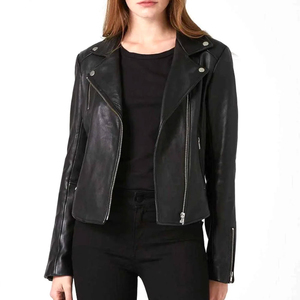 Chaqueta de Cuero Genuino Premium para Mujer AL BARAKA WEAR, Logotipo Frontal Bordado Personalizado, Transpirable, Invierno, OEM ODM, Ropa Exterior de Moda - Product Image 1