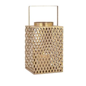 Antique Gold Metal <b>Mesh</b> Lantern Wholesale Geometric Iron <b>Wire</b> Candle Holder Wedding Centerpiece Outdoor <b>Garden</b> Home Decor - Product Image 1