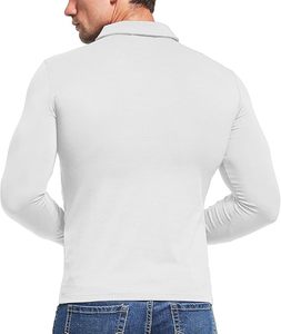 Chemises polo pour hommes à manches courtes et longues, en coton, coupe ajustée, unies, décontractées, d'été, à col boutonné, pour le golf - Product Image 3