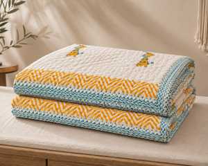 100% Cotton Quilt Blanket Printed Patchwork Baby Sleeping <b>Mat</b> Washable Breathable Handmade for Home Hotel - Product Image 3