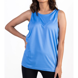OEM Custom High Quality Breathable Women's Fitness Workout Yoga Tank <b>Top</b> Front Logo Soft Jersey Fabric Stretched - Product Image 3