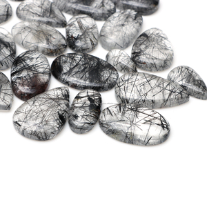 Natural <b>Black</b> Rutile Round Mix Shape Cabochon Perfect Loose Gemstone for Crafting and Collectibles - Product Image 5
