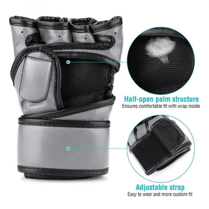 Gants de boxe en cuir pour adultes, gants d'entraînement MMA, sangle de poignet réglable, équipement d'arts martiaux antidérapant - Product Image 4