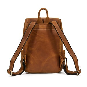Sac à dos vintage en cuir pleine fleur véritable pour homme, sacoche pour ordinateur portable, sac à dos de voyage et de randonnée multi-poches en cuir de vachette, sac d'extérieur - Product Image 6
