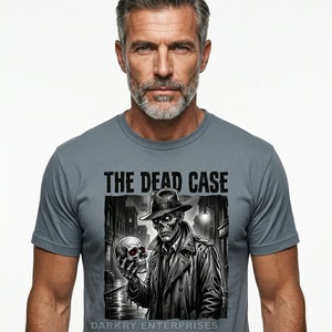 Camiseta de Algodón Personalizada para Hombre, Estilo Noir, Diseño Gráfico de Detective Zombie, Camiseta Vintage Gris, Fabricante de Camisetas Streetwear, Calidad de Exportación - Product Image 1