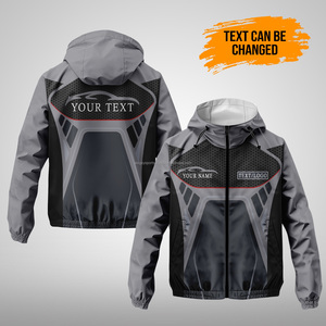 Custom OEM Service Hooded Winter Bomber Windbreaker Sublimation Zipper Soccer Team Training <b>Jacket</b> <b>Waterproof</b> Breathable 100% - Product Image 3