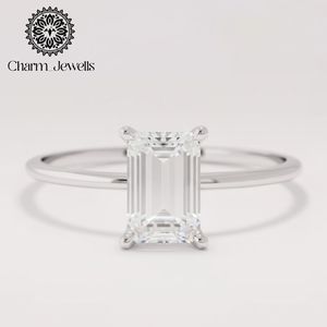 Bague de fiançailles classique pour femme Charm_Jewells en argent avec moissanite taille coussin sertie à griffes, certifiée IGI, 3 grammes - Product Image 2