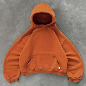 Sweat à capuche surdimensionné pour hommes 100% coton hiver lourd épaule tombante Baggy Design Streetwear Style sans ficelle - Product Image 5