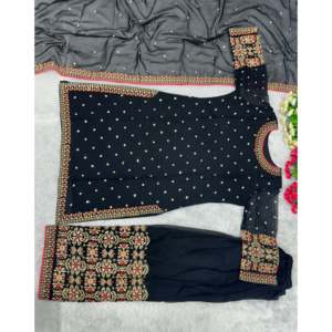 Hermoso conjunto de salwar kameez de poliéster para fiesta, con top y pantalón palazzo, y dupatta. - Product Image 3