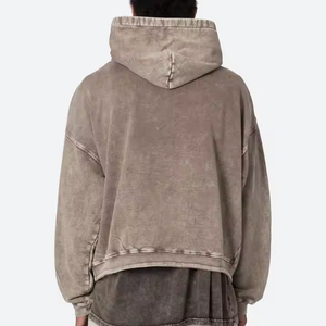 เสื้อฮู้ดดี้พรีเมียมเนื้อหนา ย้อมสีแบบวินเทจ ลุคดิสเทรส สำหรับผู้ชายและผู้หญิง เสื้อฮู้ดดี้สตรีทแวร์แบบดิสเทรสสั่งทำพิเศษ - Product Image 3
