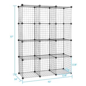Scaffali Modulari a 12 Cubi, Organizzatore in Rete Metallica Multifunzionale, Design Origami Salvaspazio, Unità Modulare - Product Image 6