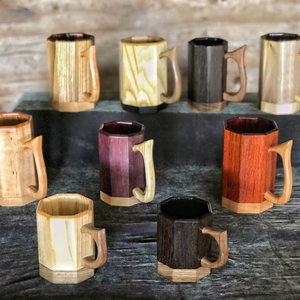 Eco-Friendly Polished Wooden Viking <b>Mug</b> with Hand Carved Engraving and Animal Design-Valentine's Day & Halloween Gift - Product Image 1
