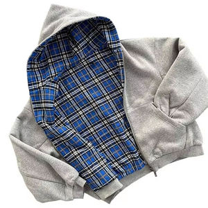 Sweat-shirt à capuche réversible personnalisé pour homme, pull double face en coton et polyester de qualité supérieure, streetwear décontracté, mode hiver - Product Image 4