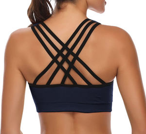 Sujetadores deportivos transpirables sin tirantes y acolchados para mujer, paquete de 3 con logo frontal para yoga, correr y fitness - Product Image 4