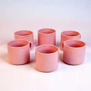 Candy Pink New Set of 6 Bone China Ceramic <b>Tea</b> Cups - Product Image 4