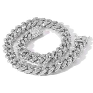 Full <b>Iced</b> <b>Out</b> Cross Diamond Bezel Setting 14K Gold <b>Chain</b> Necklace for Weddings Parties Premium Gift Giving Available for Price - Product Image 1